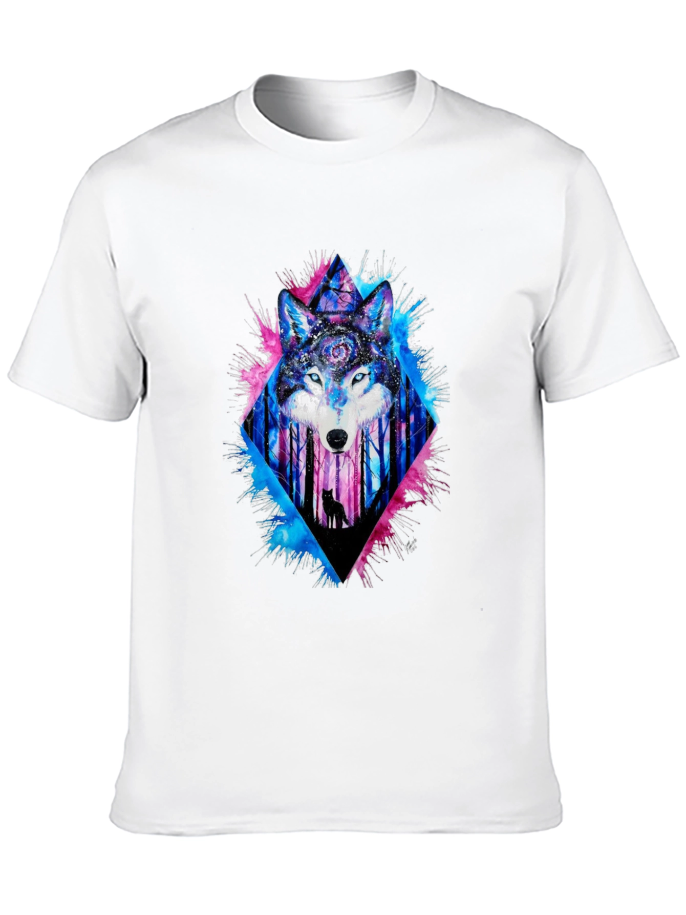 Mystic Wolf Graphic Tee - Mens Black T-Shirt