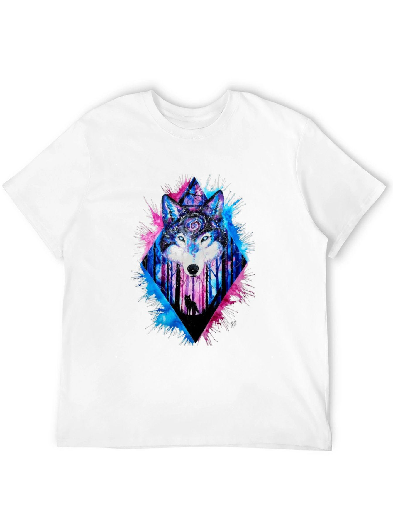 Mystic Wolf Graphic Tee - Mens Black T-Shirt