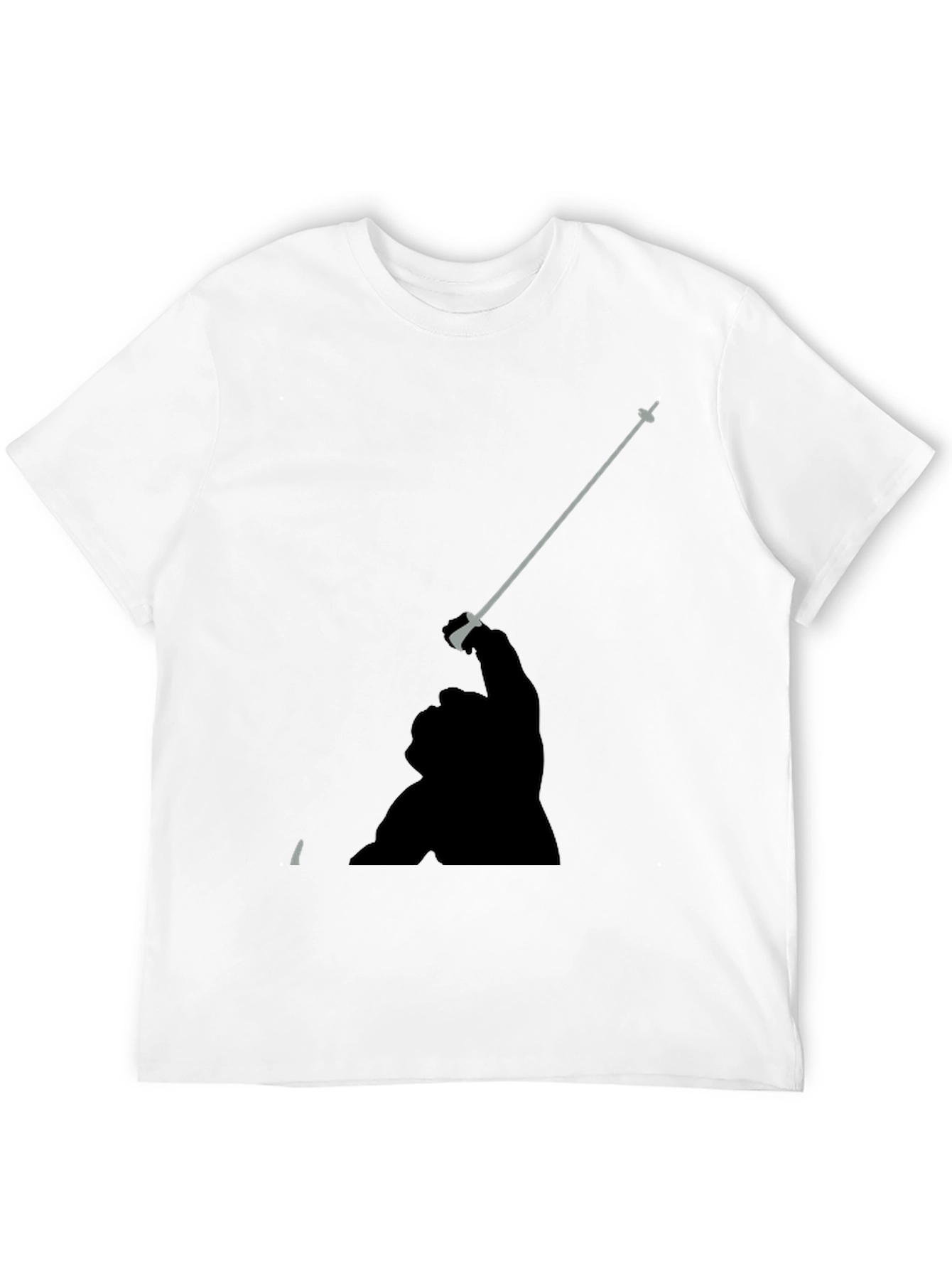 Fencing Silhouette Black T-Shirt