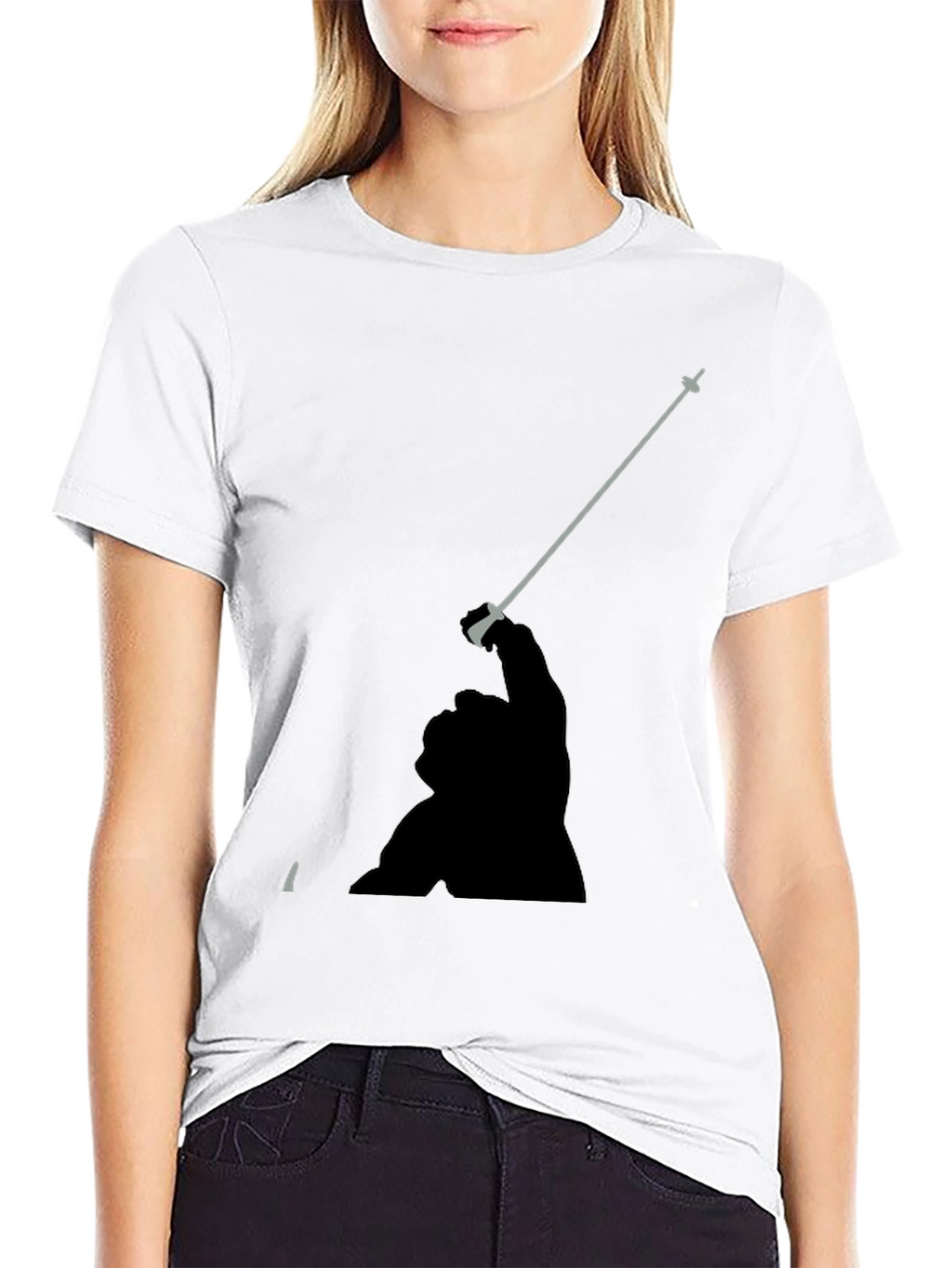 Fencing Silhouette Black T-Shirt