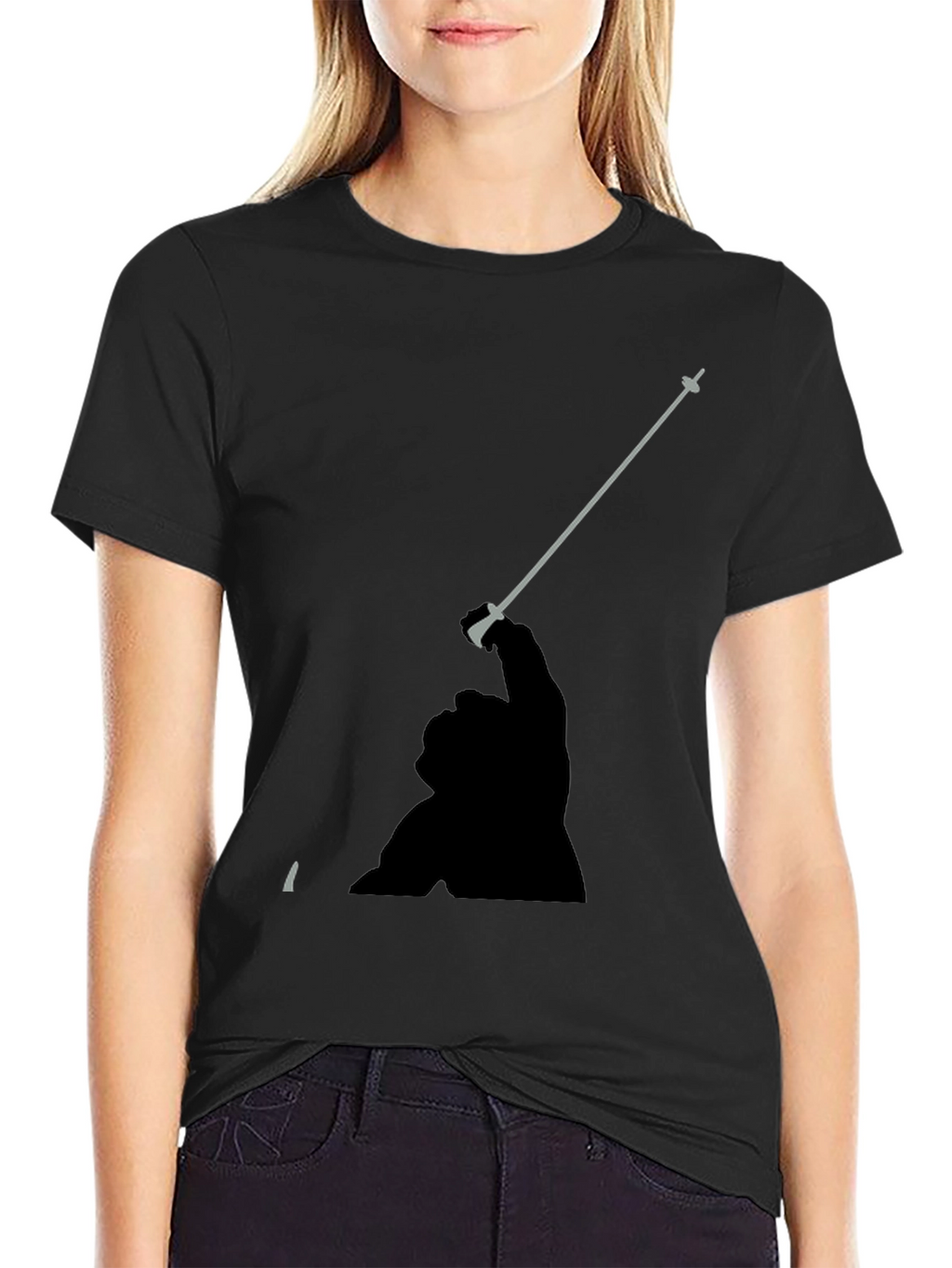 Fencing Silhouette Black T-Shirt