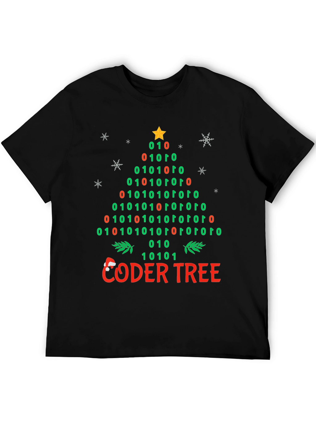 Coder Tree Binary Christmas T-Shirt