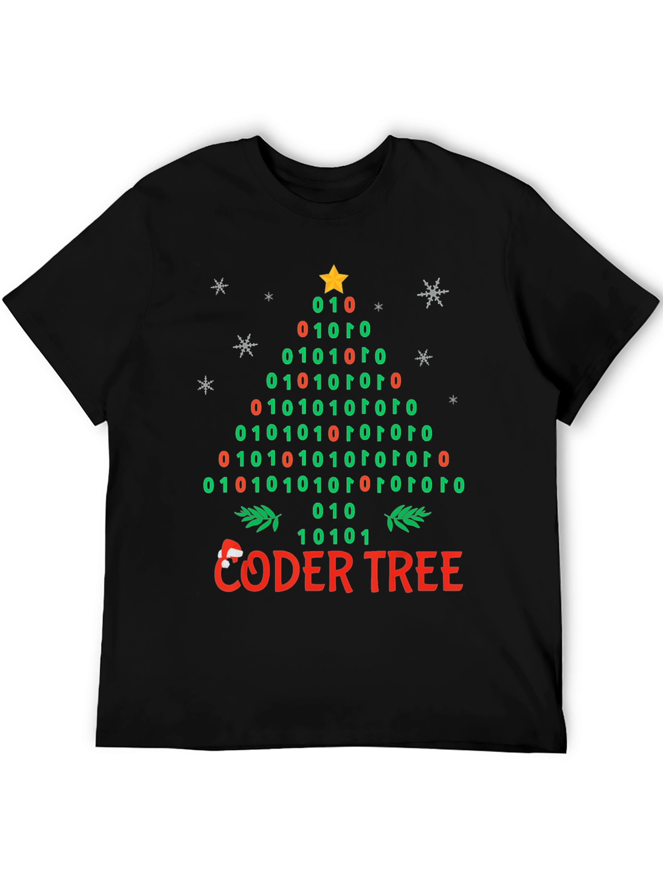 Coder Tree Binary Christmas T-Shirt