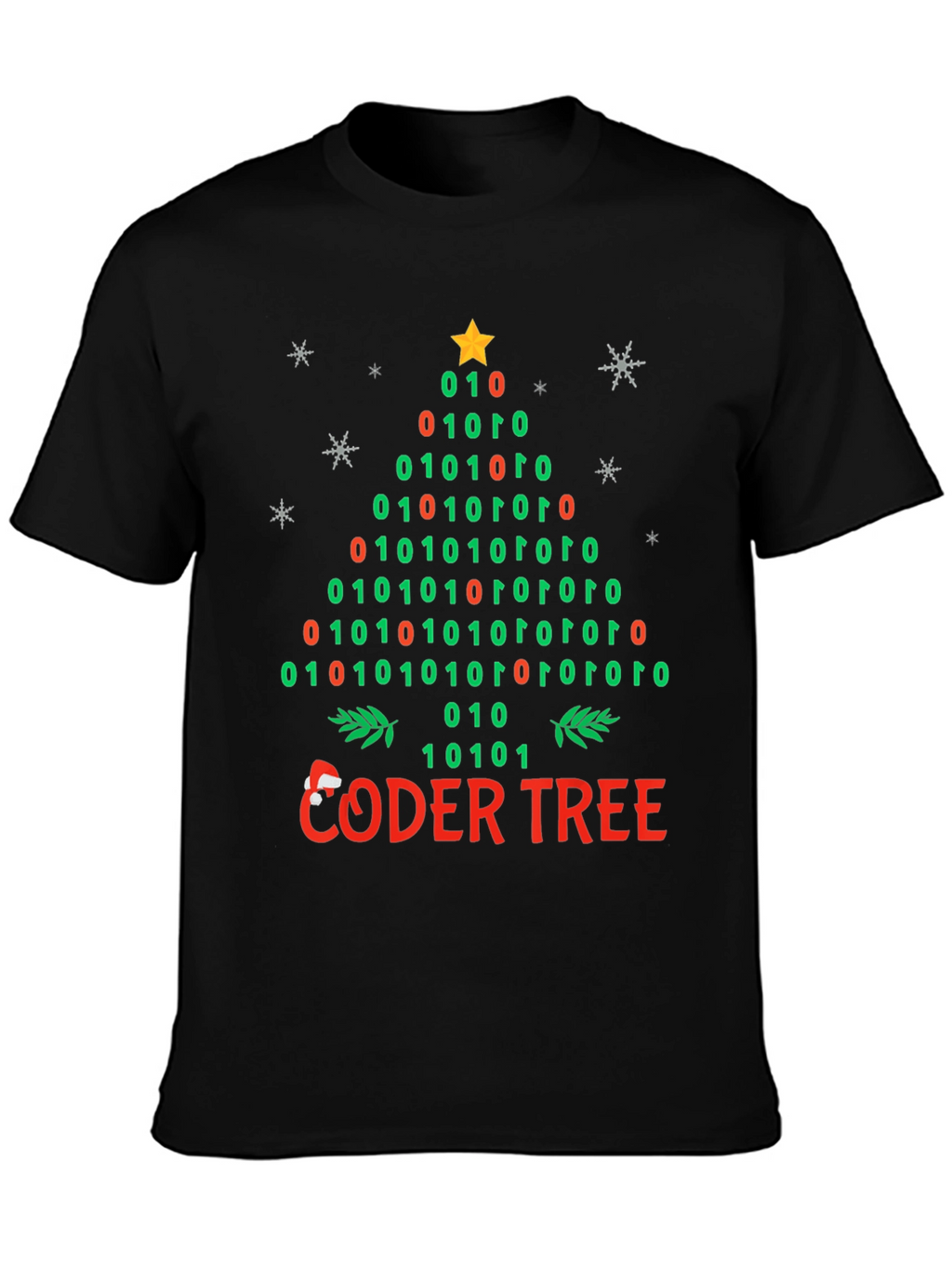 Coder Tree Binary Christmas T-Shirt