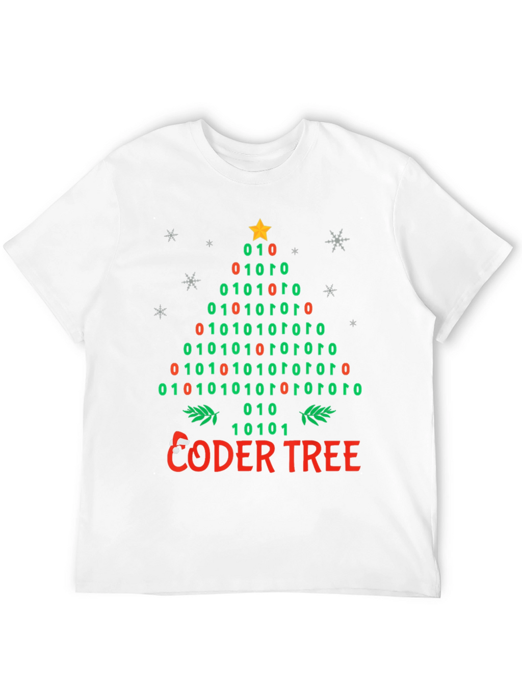 Coder Tree Binary Christmas T-Shirt