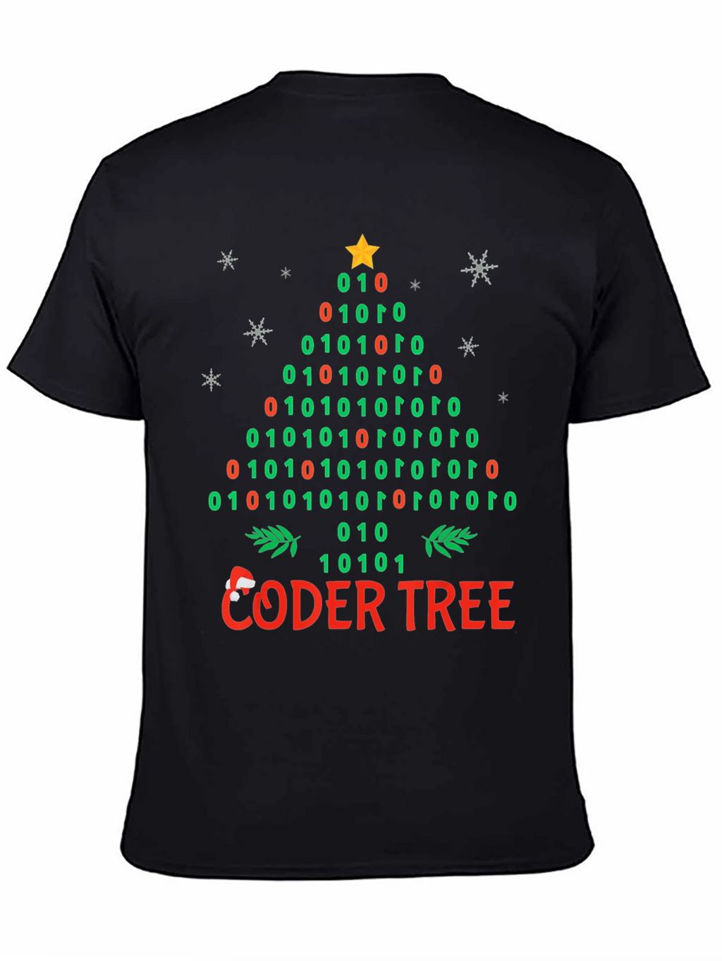 Coder Tree Binary Christmas T-Shirt