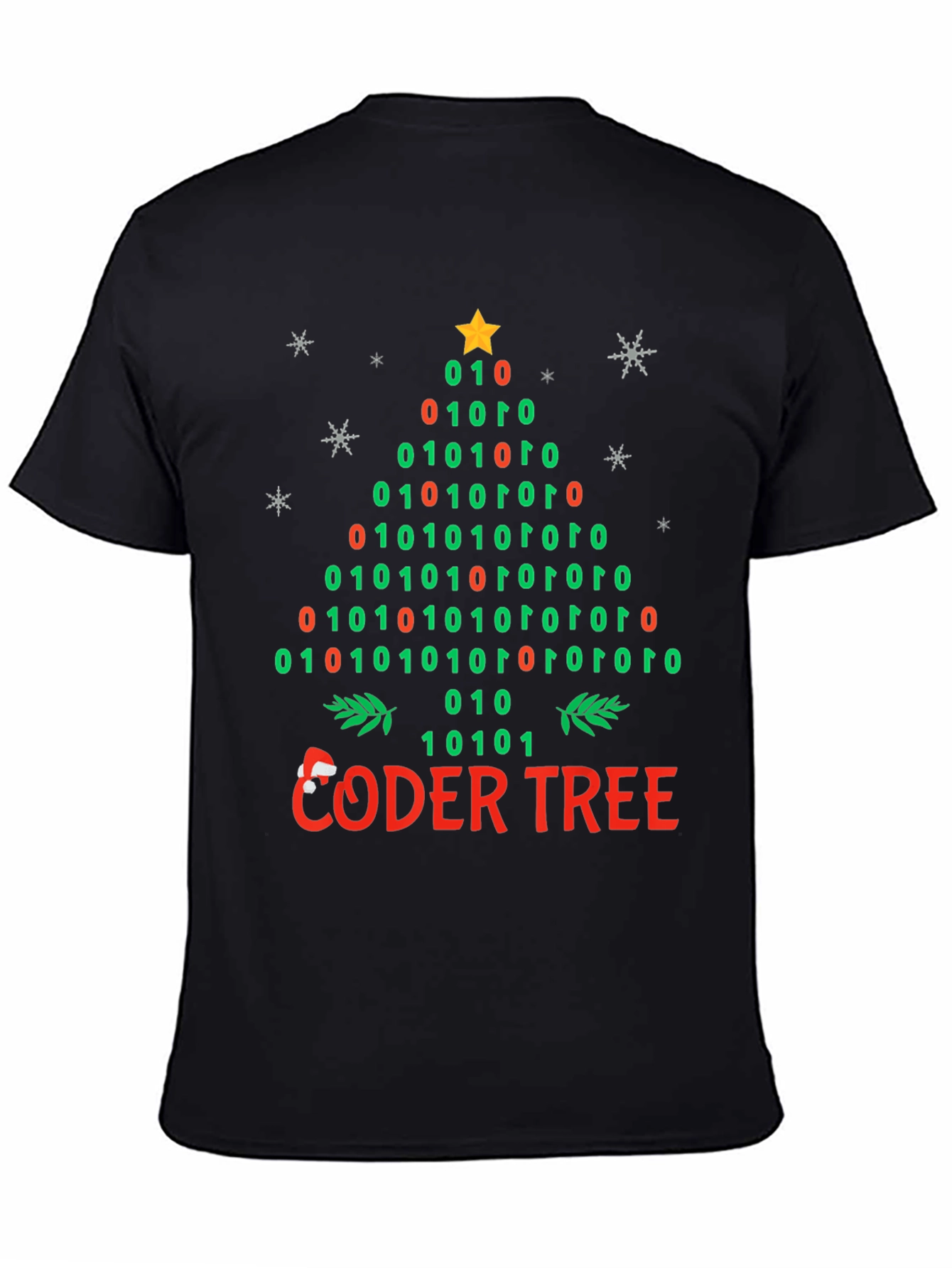 Coder Tree Binary Christmas T-Shirt