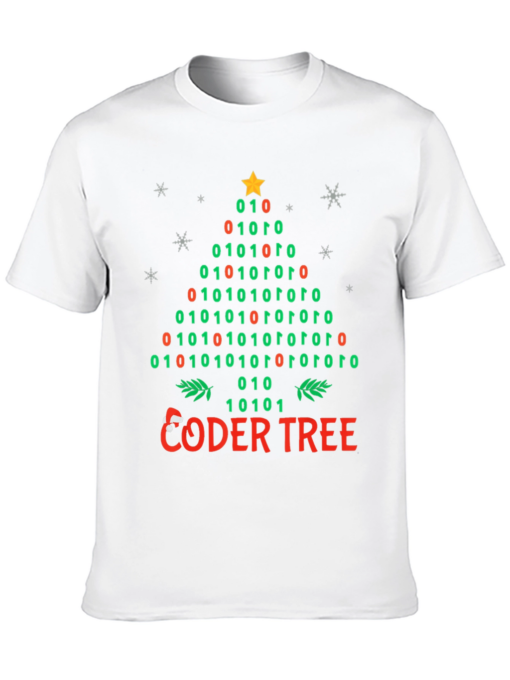 Coder Tree Binary Christmas T-Shirt