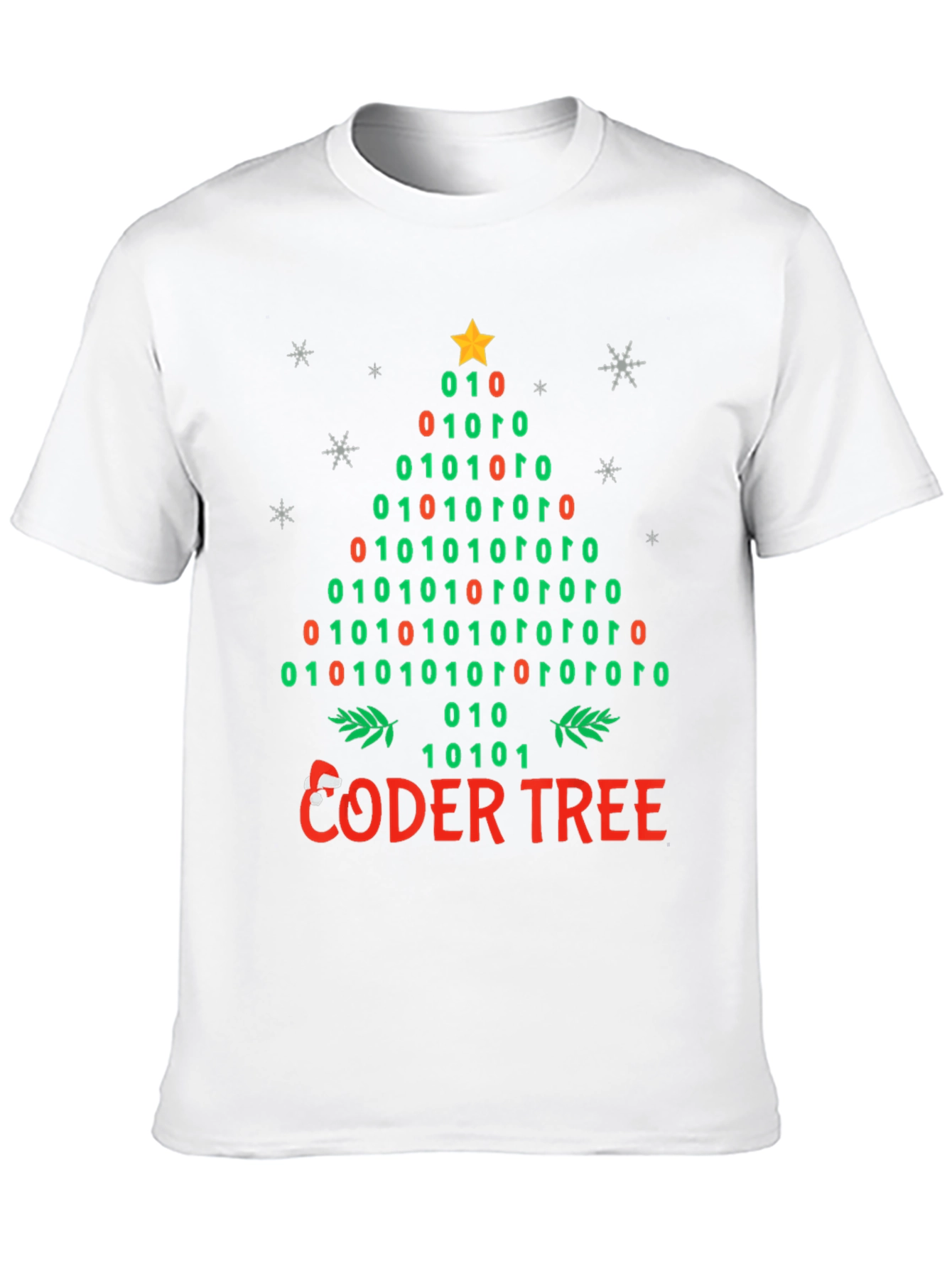 Coder Tree Binary Christmas T-Shirt