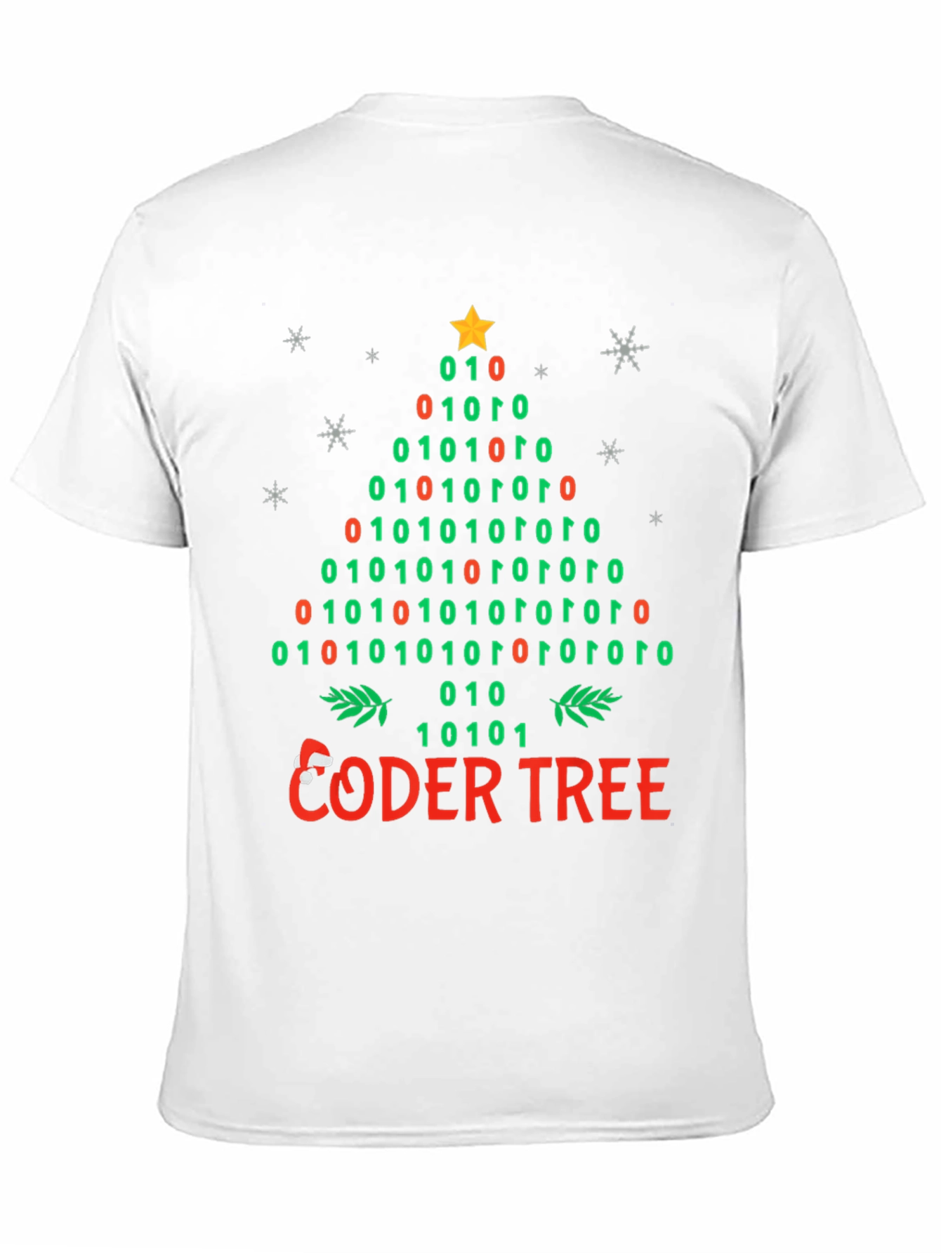 Coder Tree Binary Christmas T-Shirt