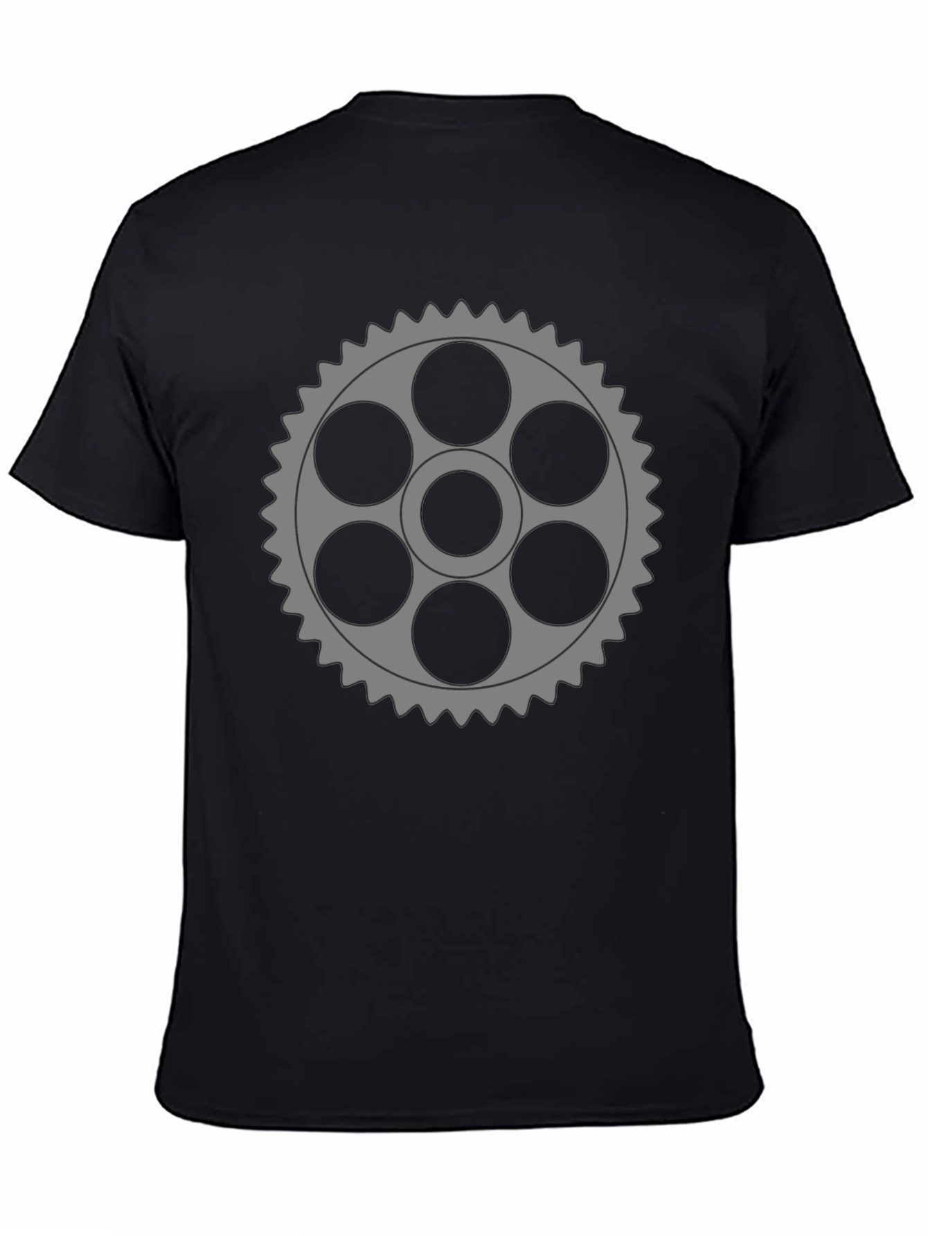 Gear Graphic Black T-Shirt - Unique Design