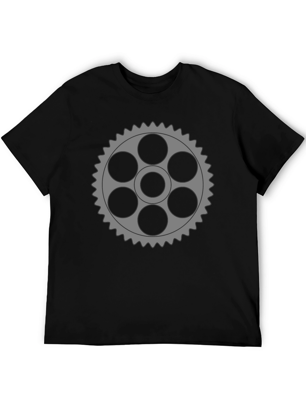 Gear Graphic Black T-Shirt - Unique Design