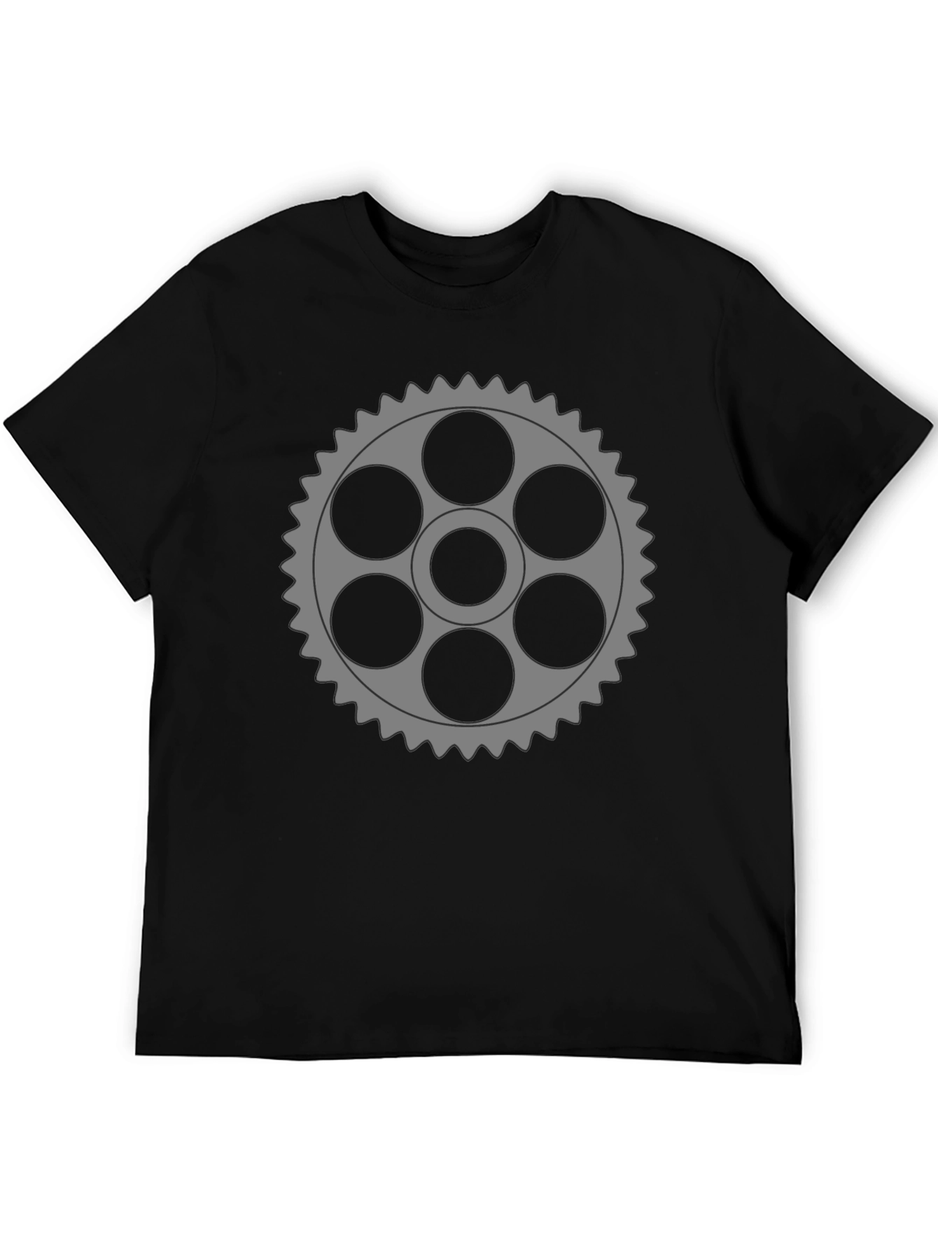 Gear Graphic Black T-Shirt - Unique Design
