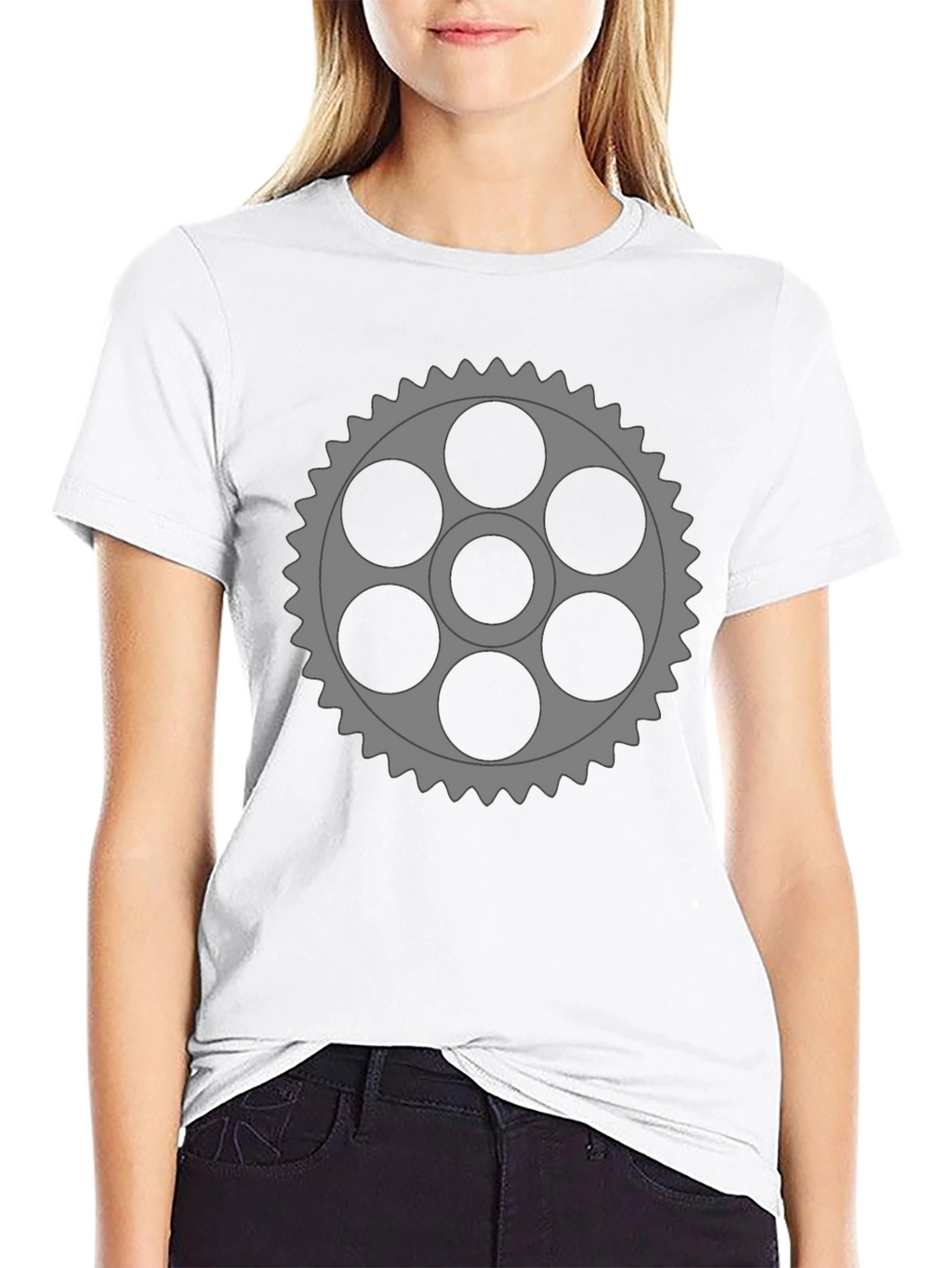 Gear Graphic Black T-Shirt - Unique Design