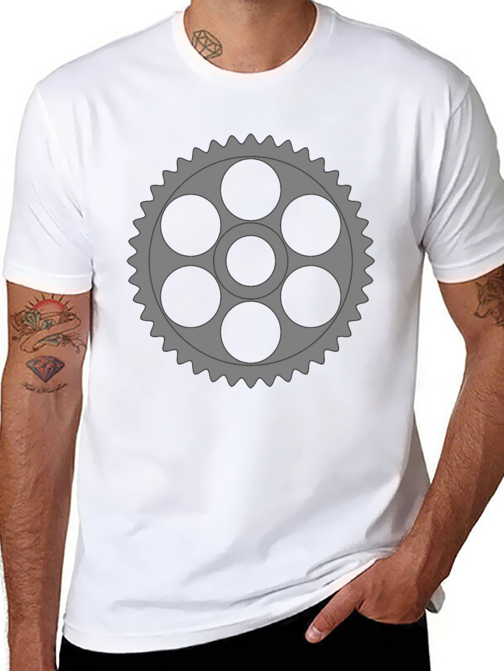 Gear Graphic Black T-Shirt - Unique Design