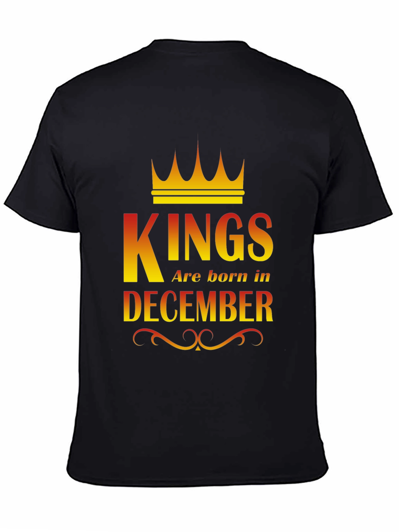 Kings Are Born In December Black T-Shirt