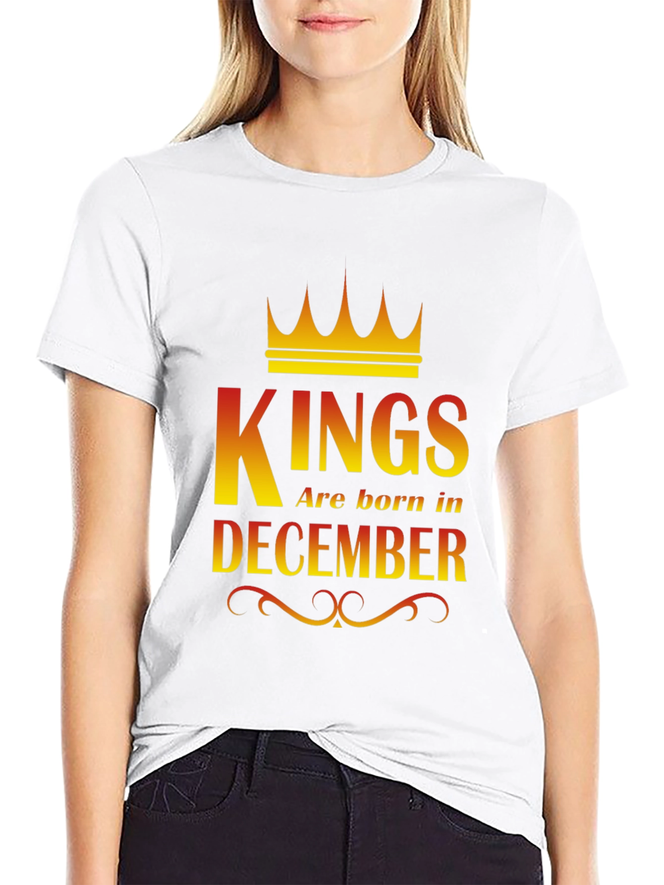 Kings Are Born In December Black T-Shirt