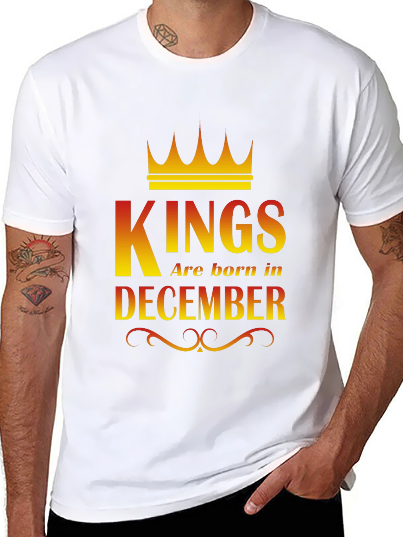 Kings Are Born In December Black T-Shirt