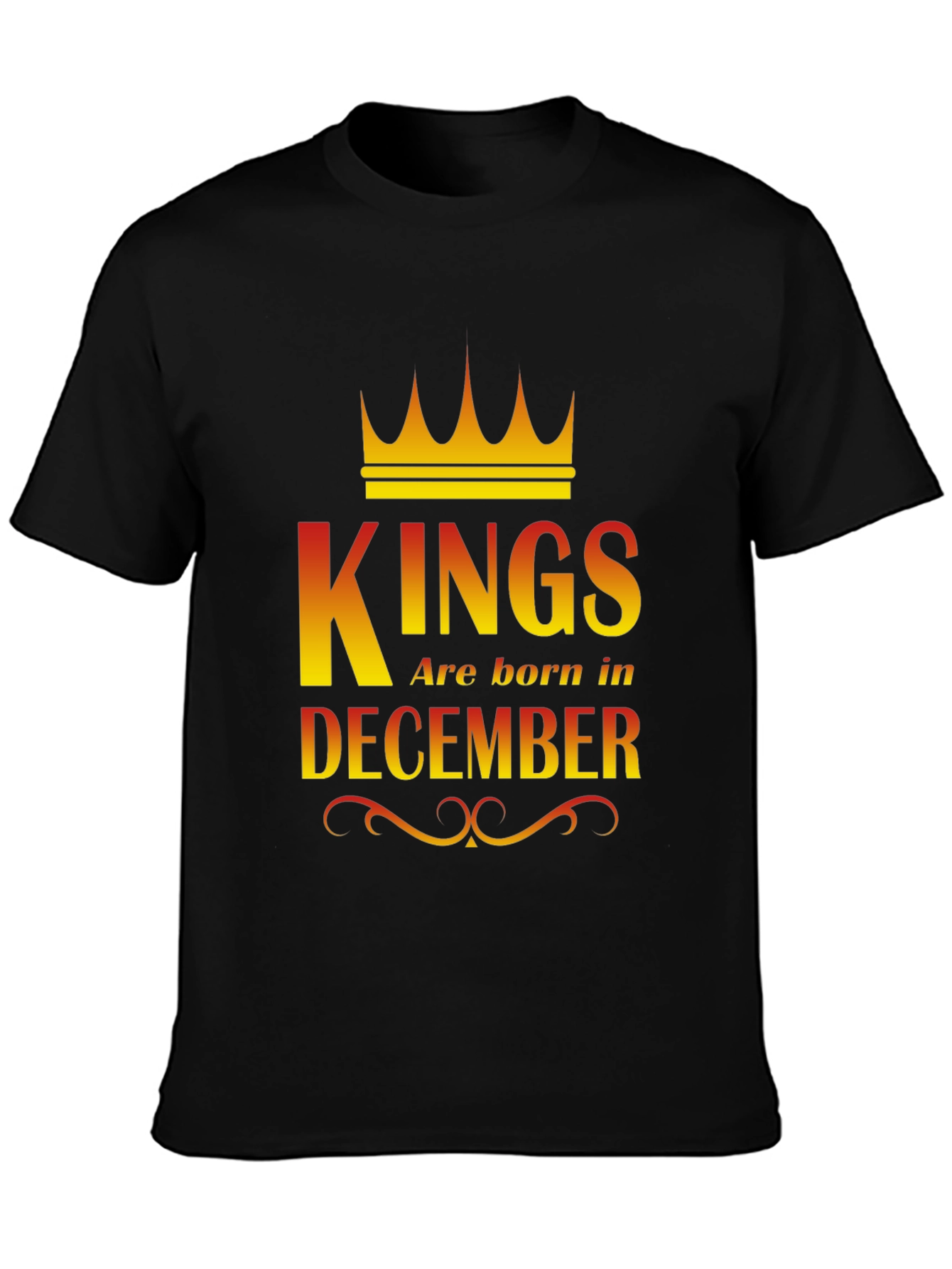 Kings Are Born In December Black T-Shirt