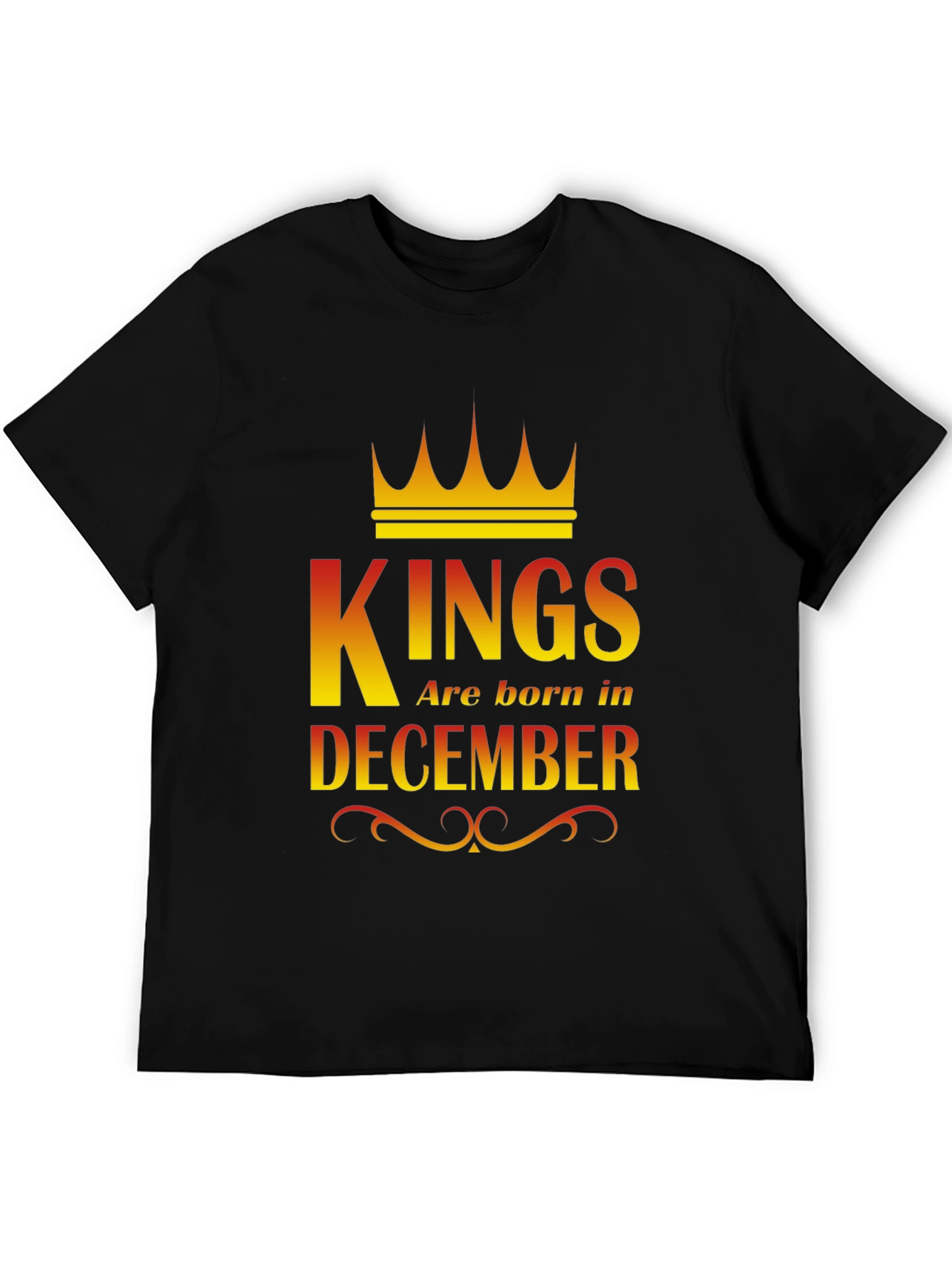 Kings Are Born In December Black T-Shirt