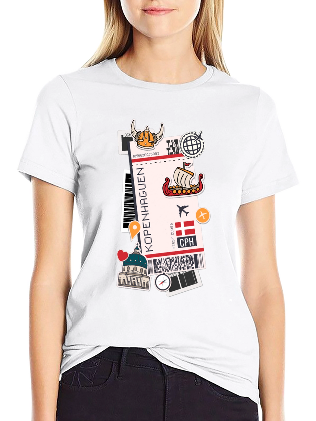Copenhagen Travel Ticket Graphic Tee
