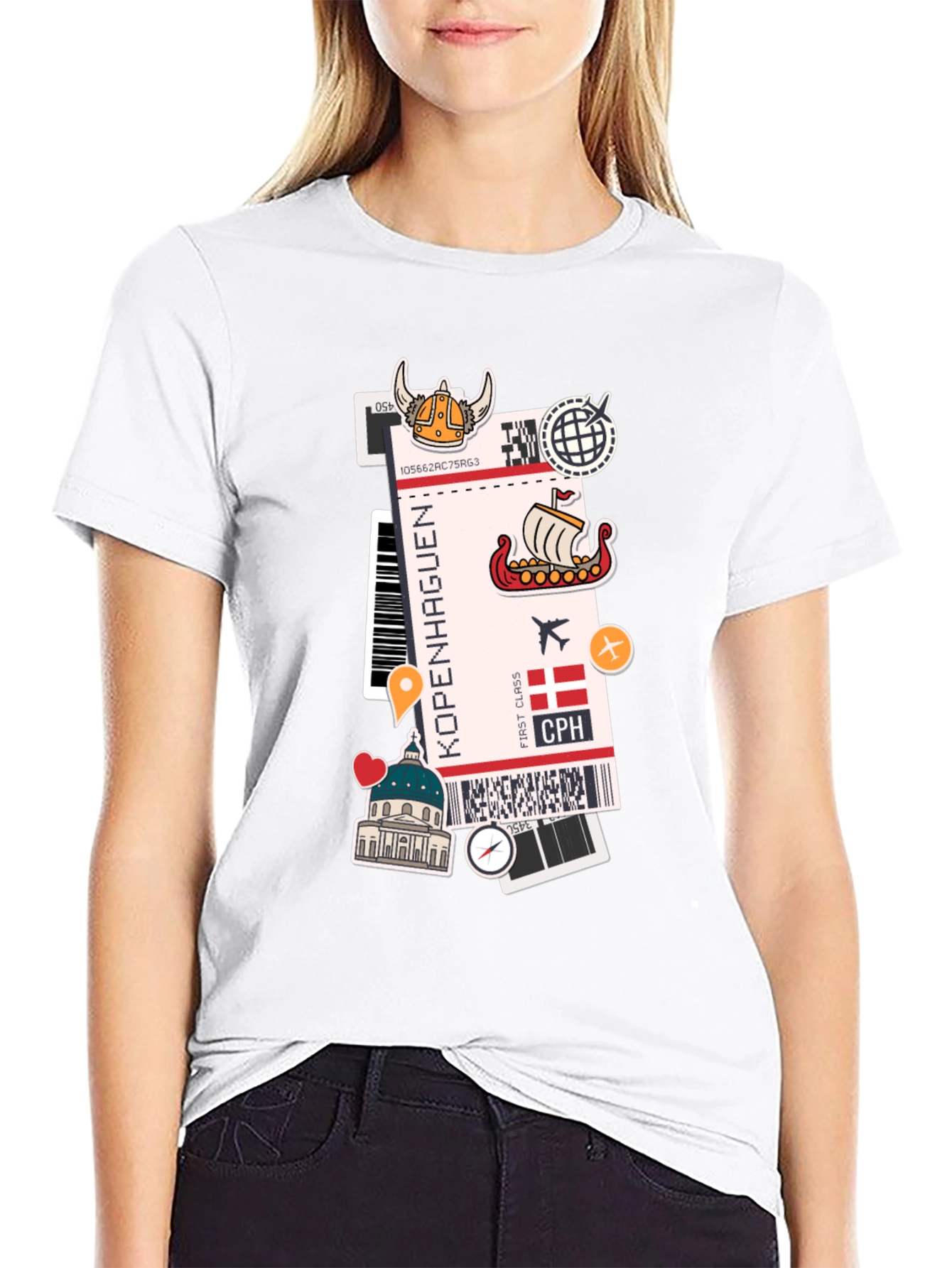 Copenhagen Travel Ticket Graphic Tee