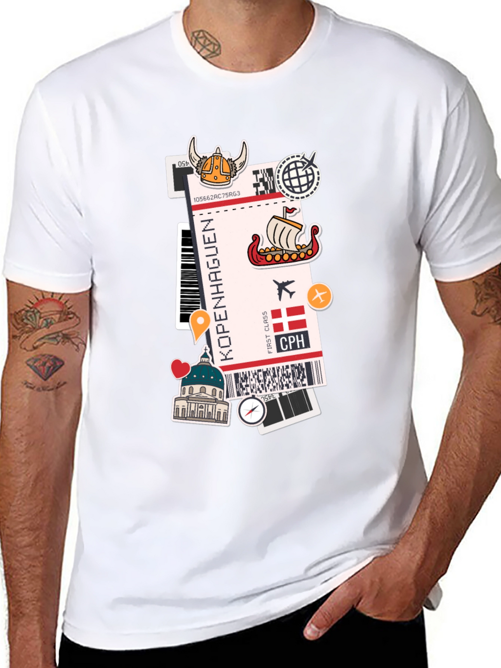 Copenhagen Travel Ticket Graphic Tee