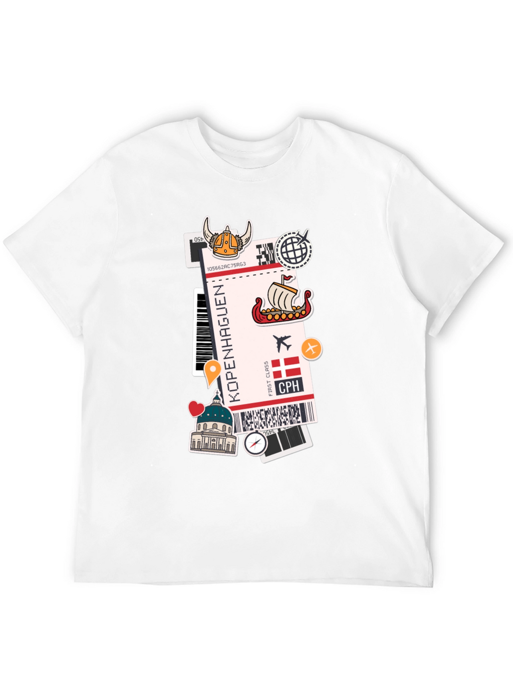 Copenhagen Travel Ticket Graphic Tee