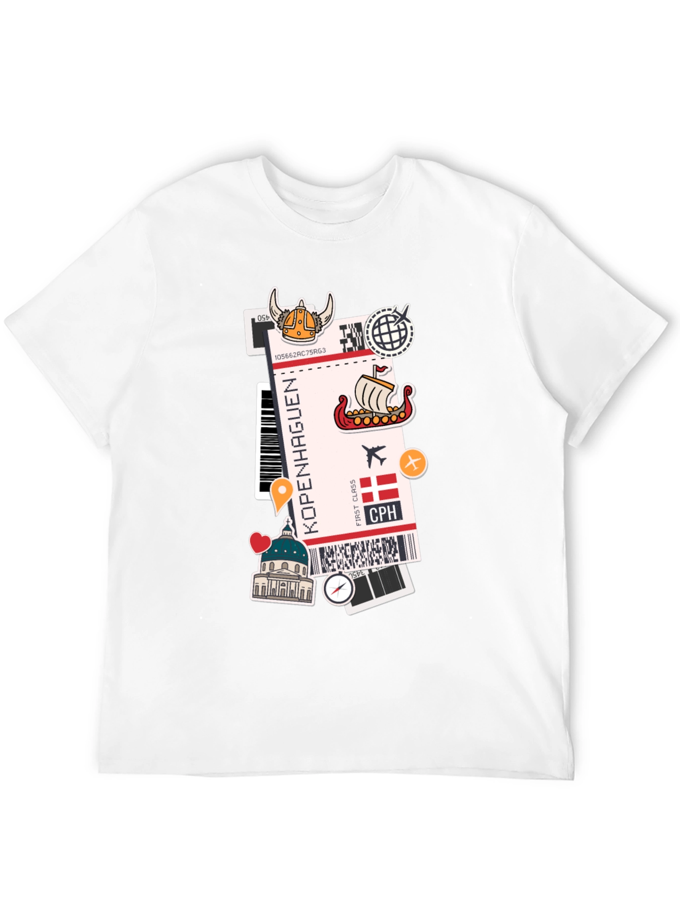Copenhagen Travel Ticket Graphic Tee
