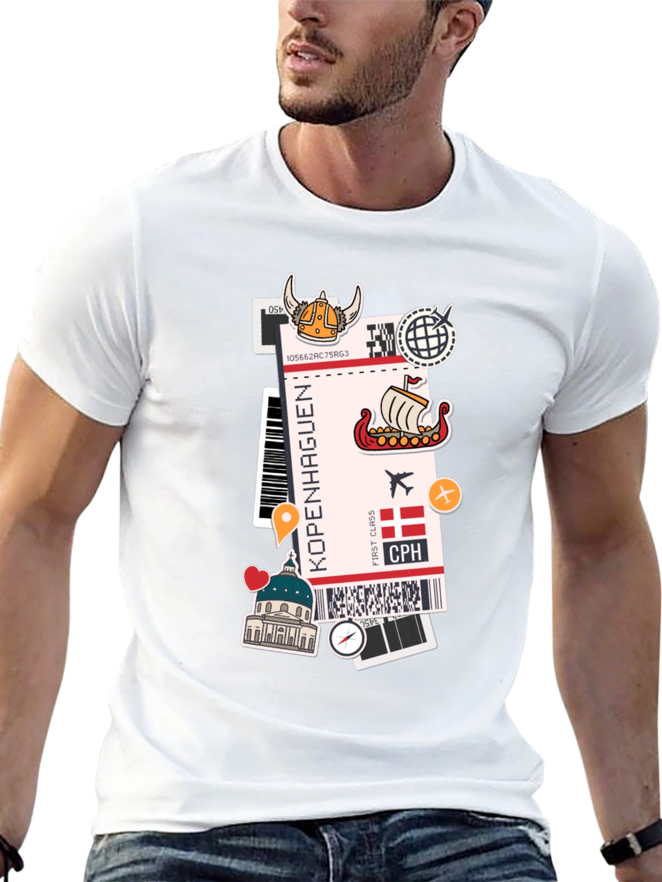 Copenhagen Travel Ticket Graphic Tee