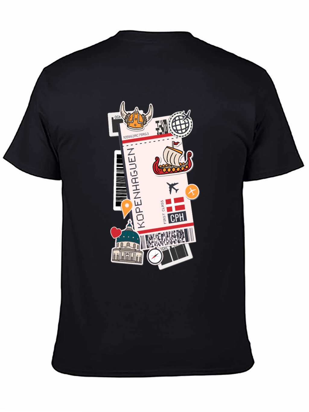 Copenhagen Travel Ticket Graphic Tee