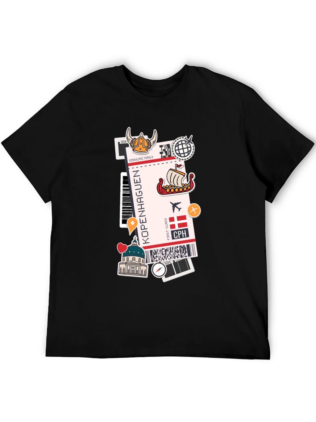 Copenhagen Travel Ticket Graphic Tee