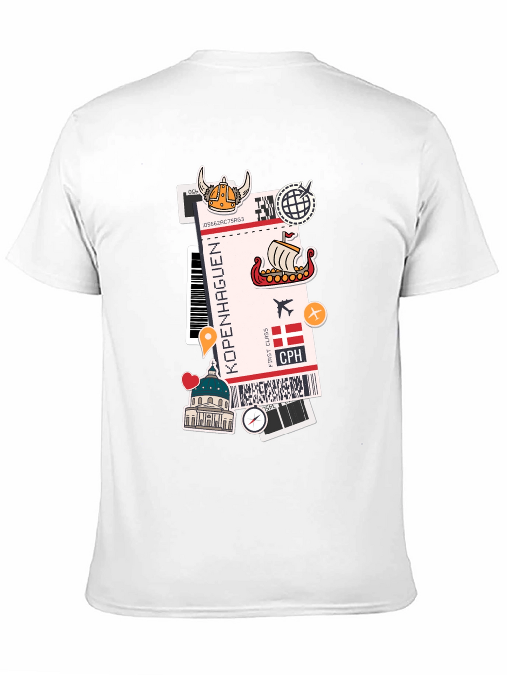 Copenhagen Travel Ticket Graphic Tee