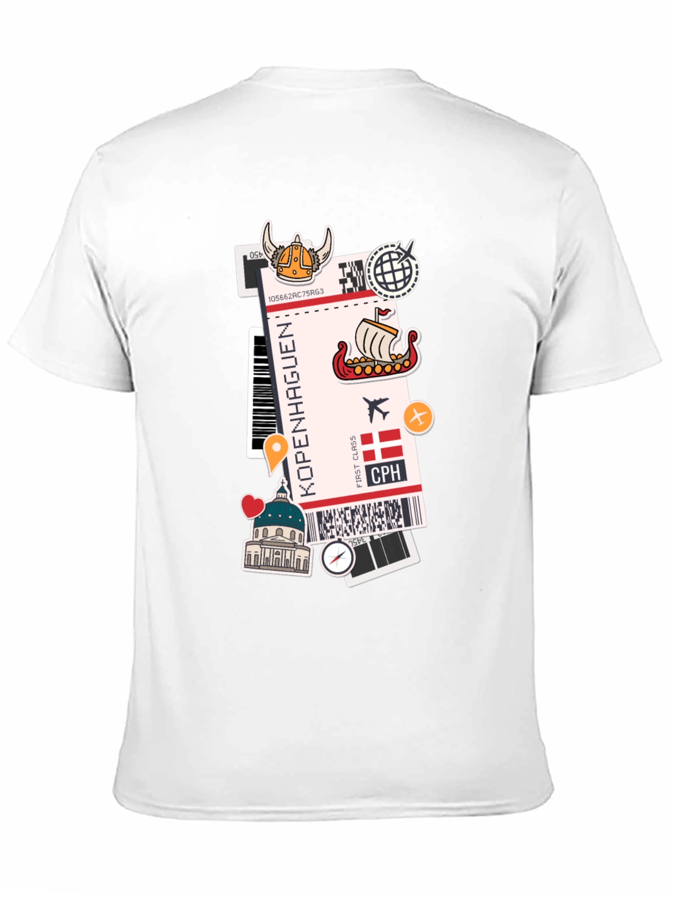 Copenhagen Travel Ticket Graphic Tee