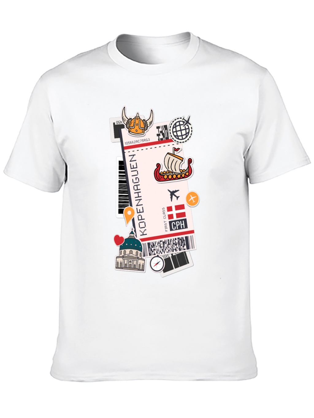 Copenhagen Travel Ticket Graphic Tee