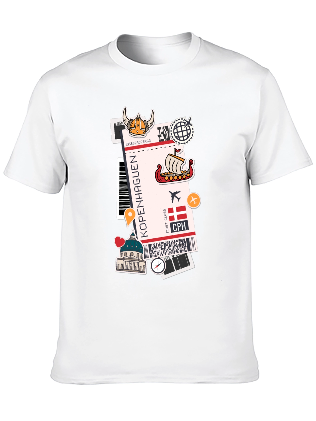 Copenhagen Travel Ticket Graphic Tee