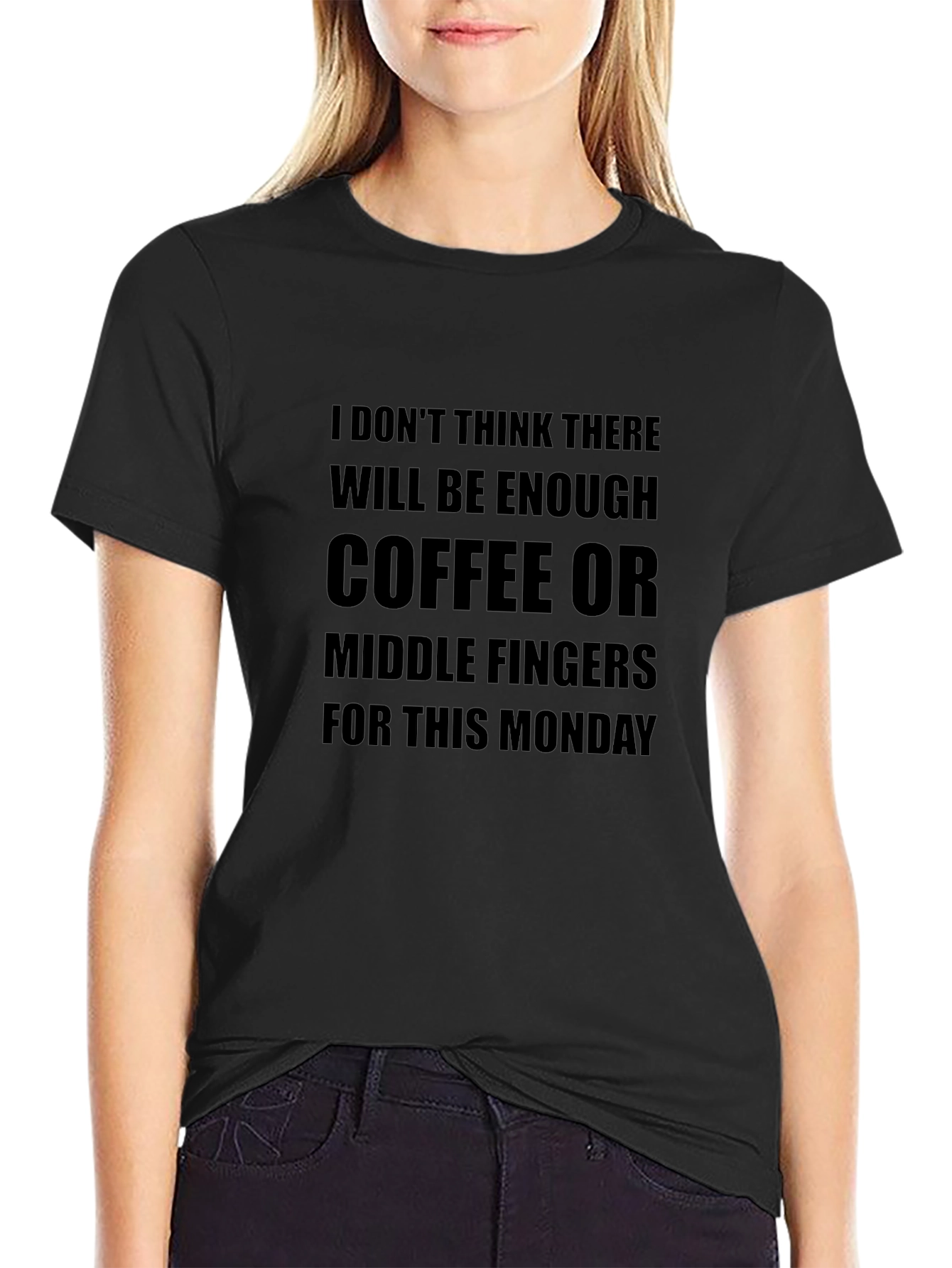 Monday Mood T-Shirt - Coffee & Middle Fingers