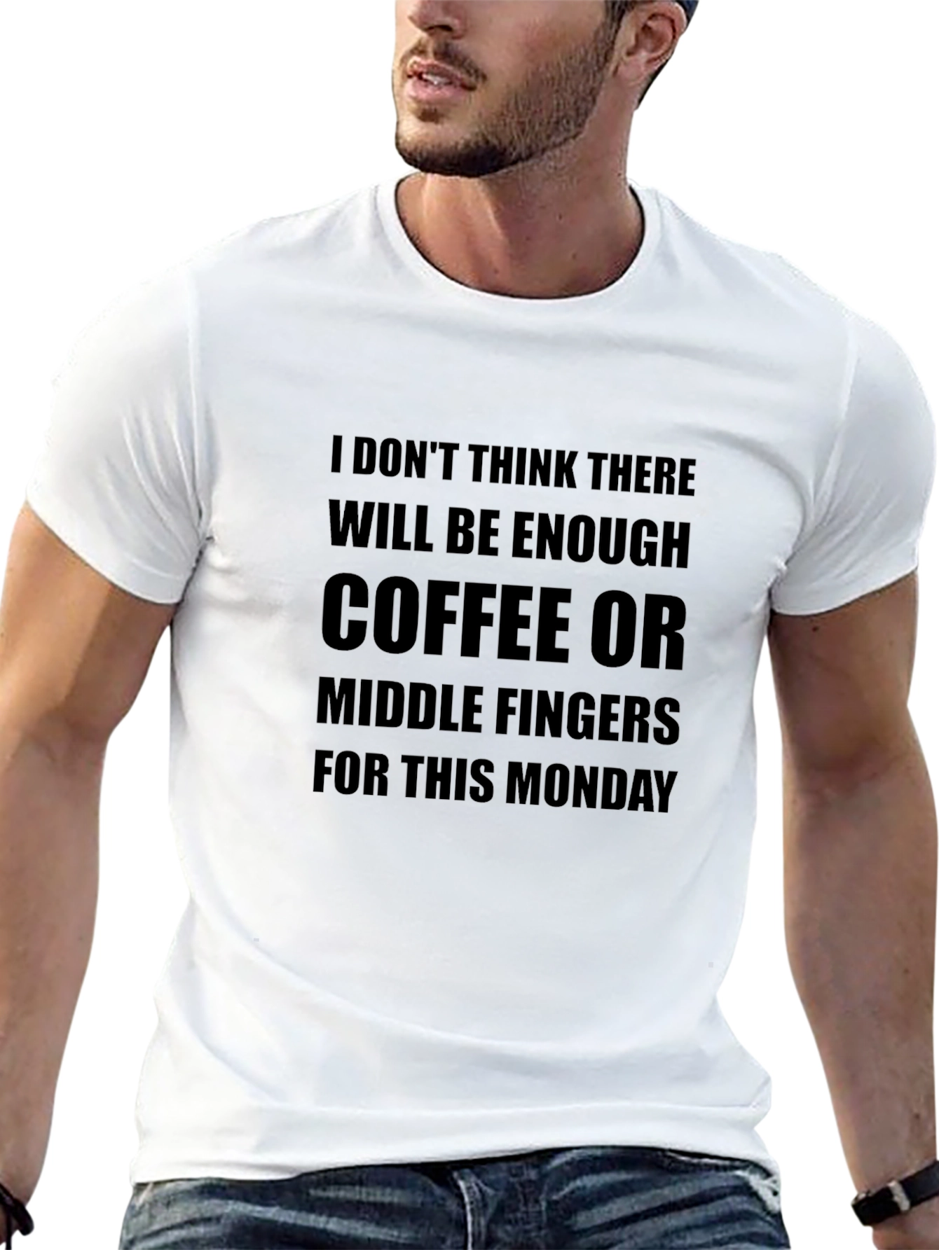 Monday Mood T-Shirt - Coffee & Middle Fingers