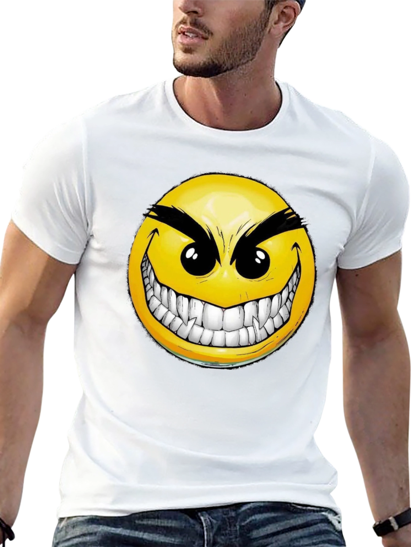 Evil Grin Smiley Face Graphic T-Shirt