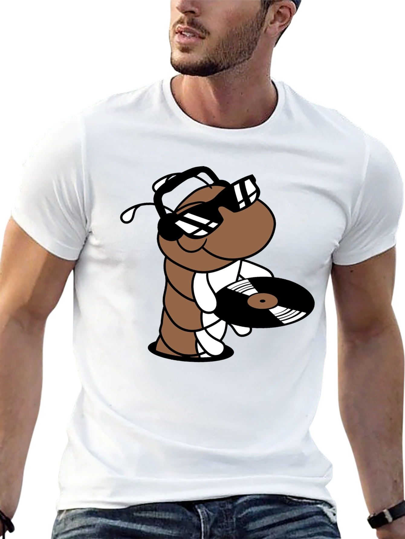 Cool DJ Worm Black T-Shirt