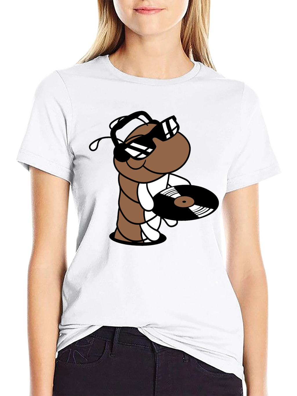 Cool DJ Worm Black T-Shirt