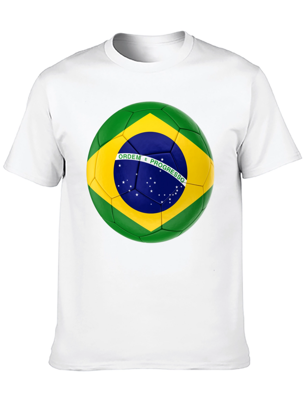 Brazil Flag Soccer Ball Graphic T-Shirt