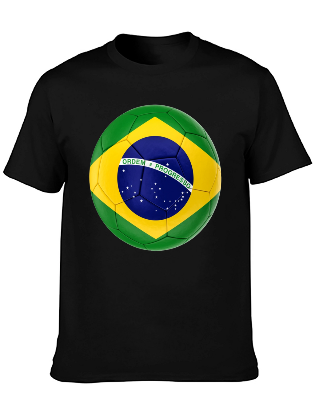 Brazil Flag Soccer Ball Graphic T-Shirt