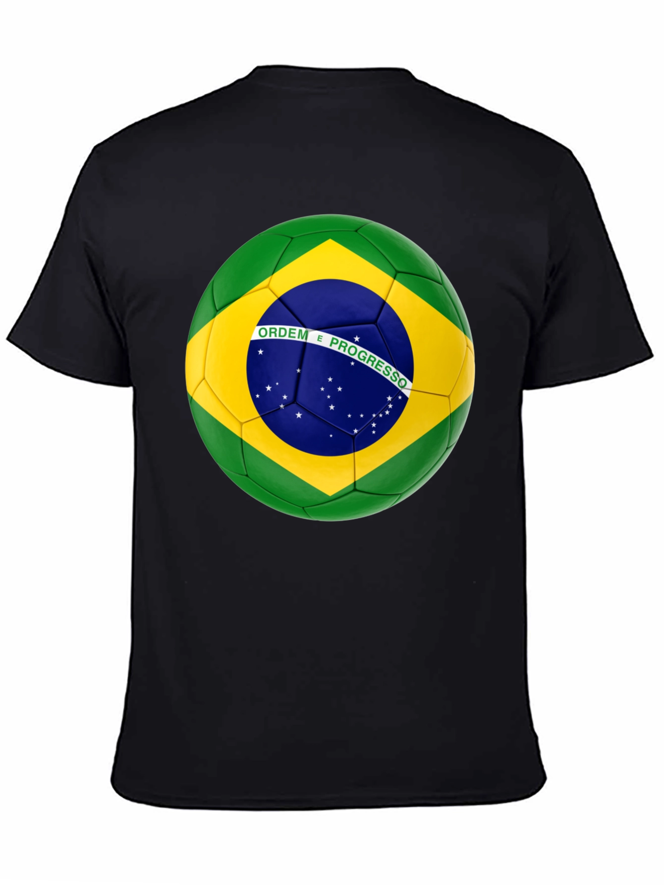 Brazil Flag Soccer Ball Graphic T-Shirt