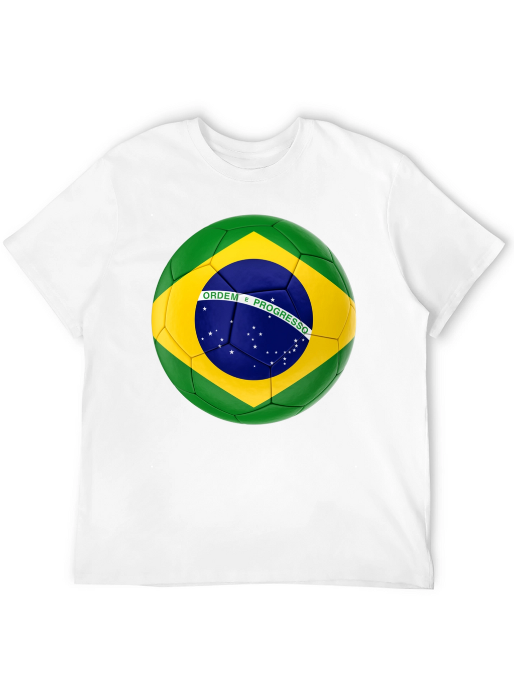 Brazil Flag Soccer Ball Graphic T-Shirt