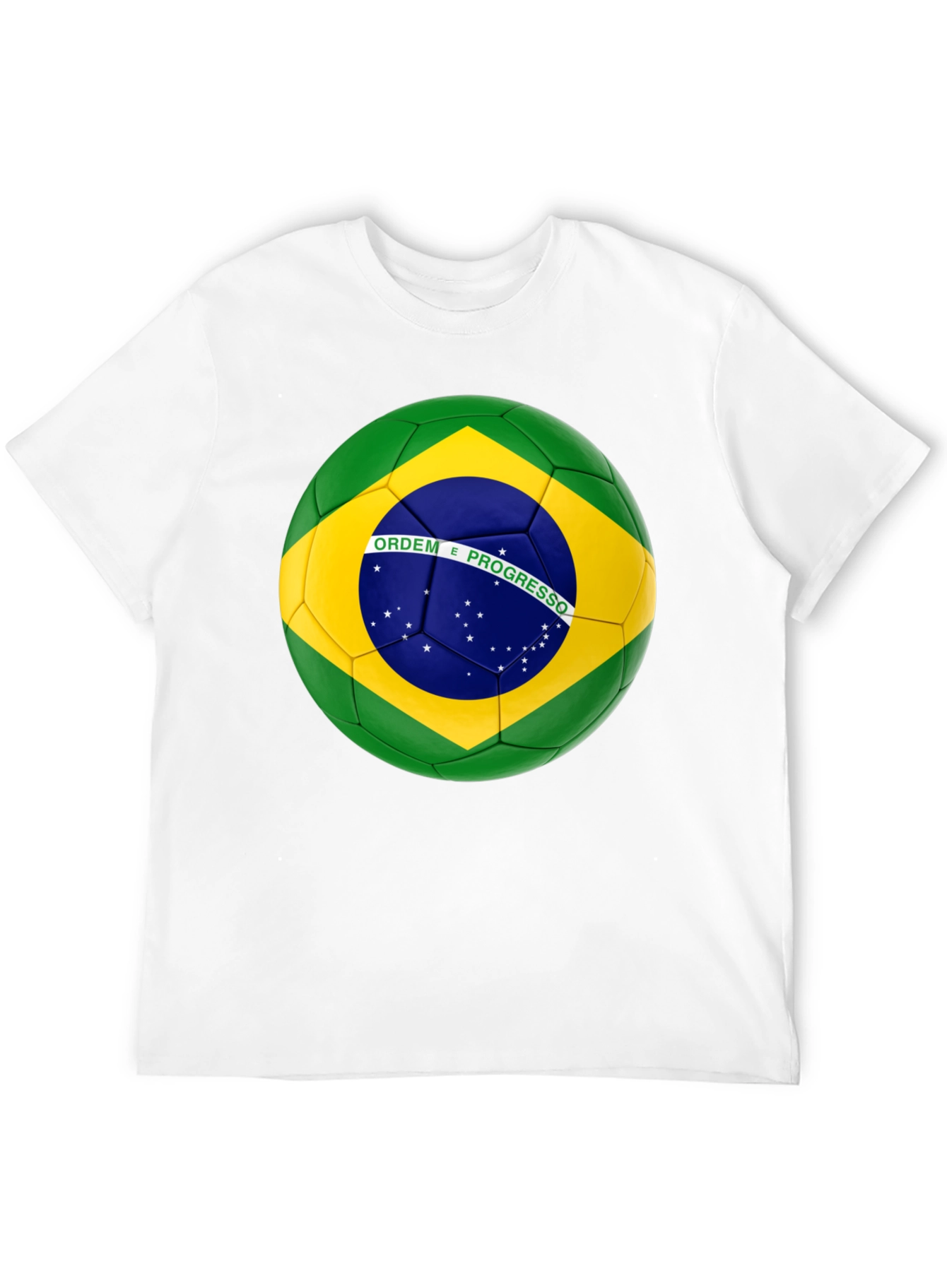 Brazil Flag Soccer Ball Graphic T-Shirt