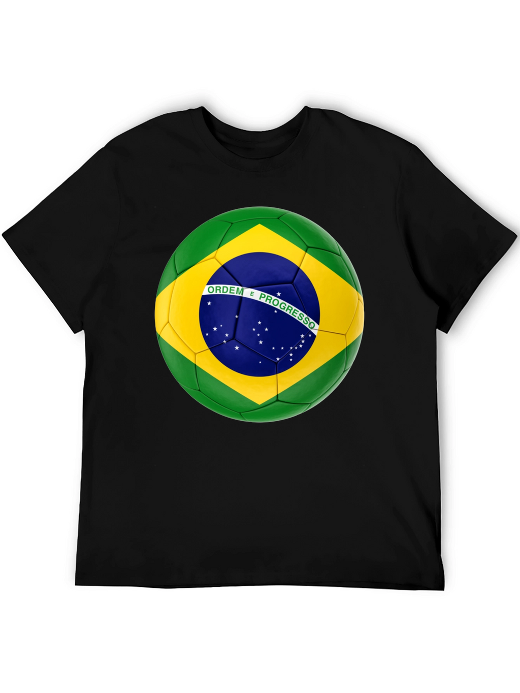 Brazil Flag Soccer Ball Graphic T-Shirt
