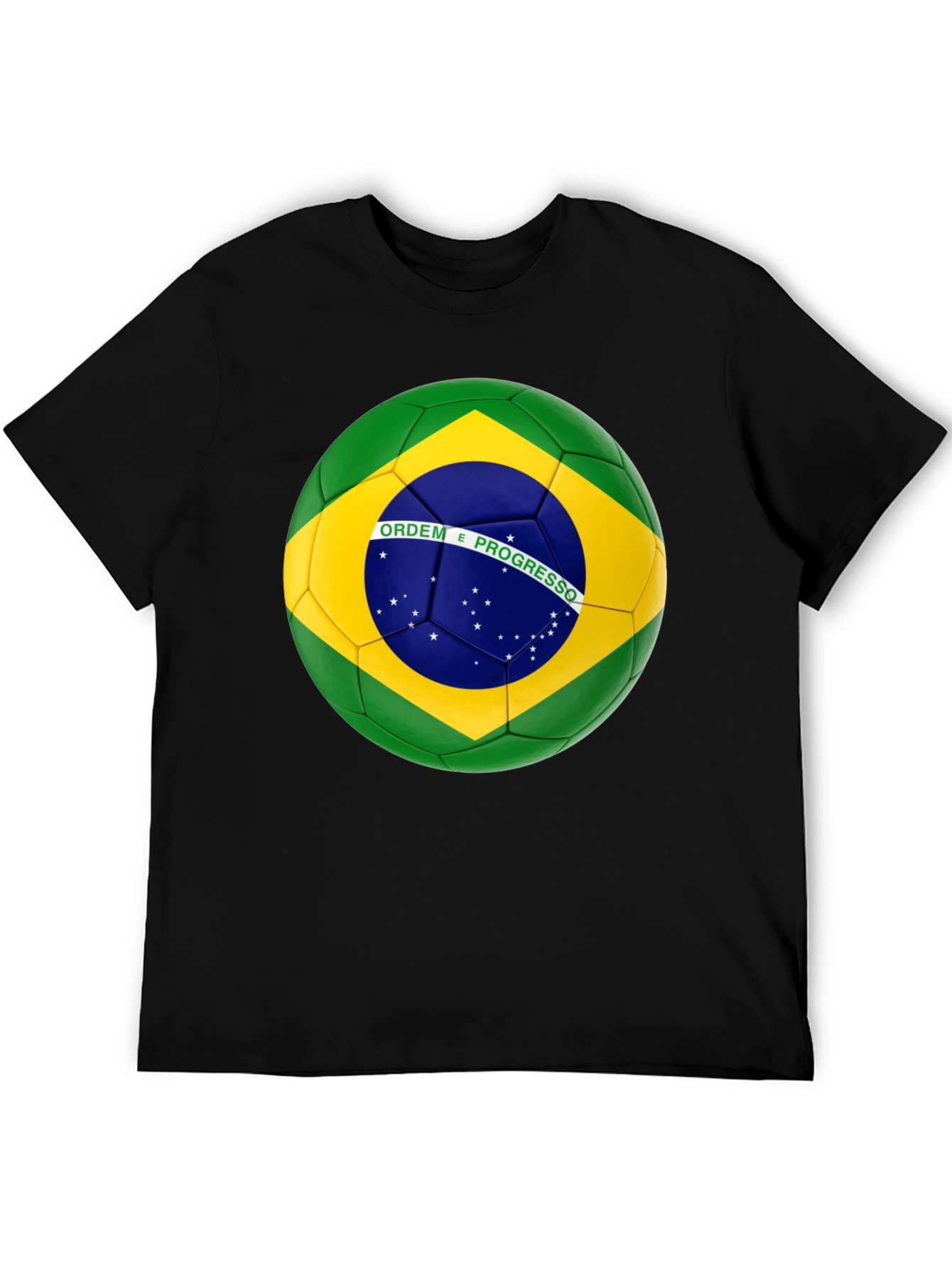 Brazil Flag Soccer Ball Graphic T-Shirt