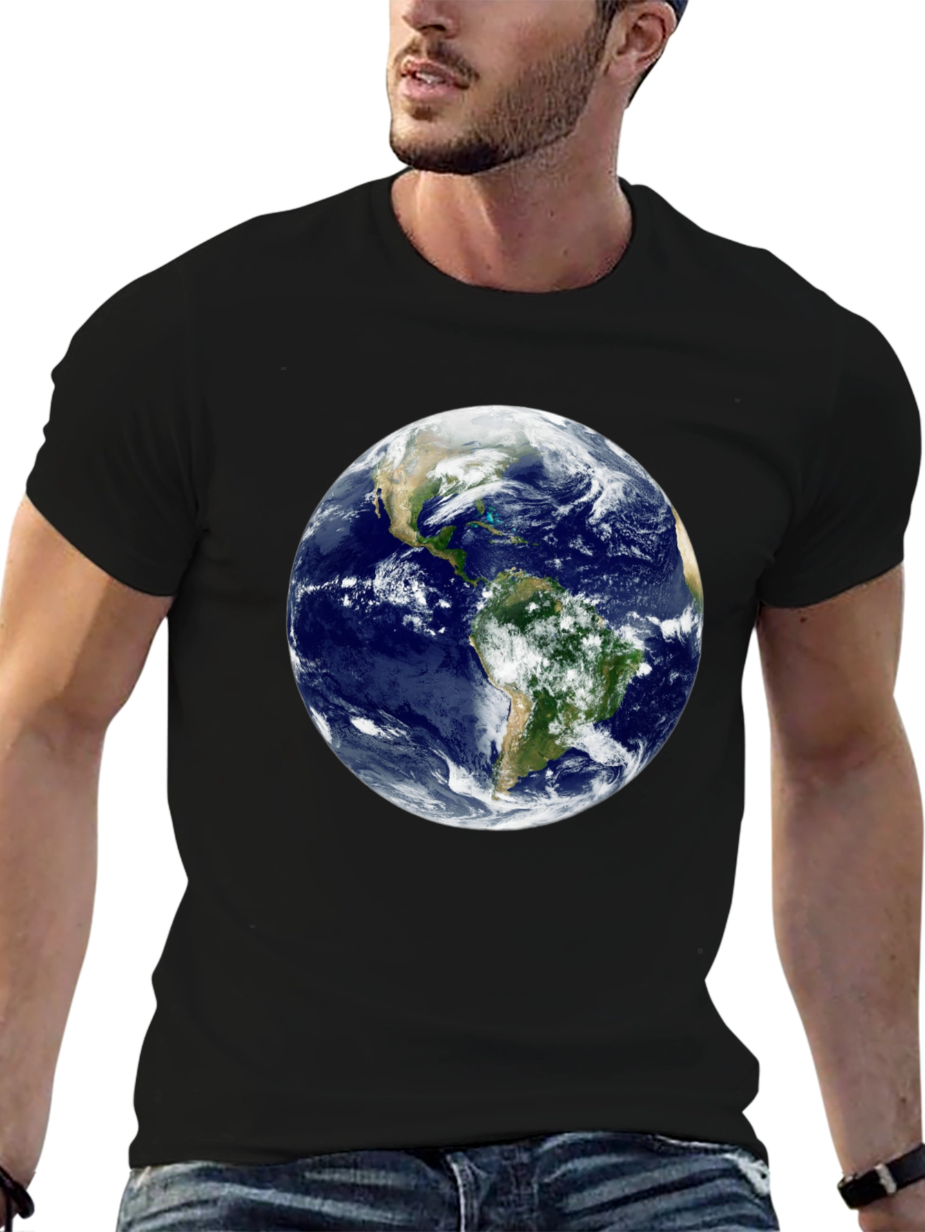 Earth Graphic Black T-Shirt - Global Awareness Tee