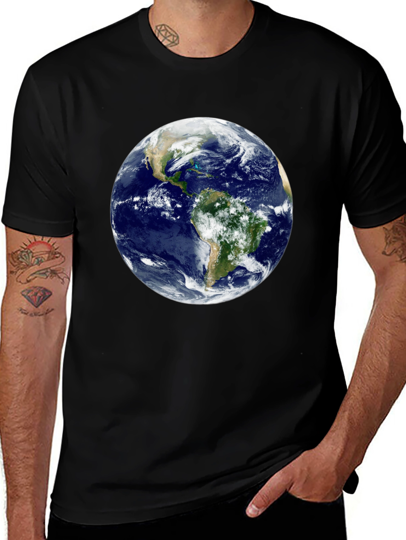 Earth Graphic Black T-Shirt - Global Awareness Tee